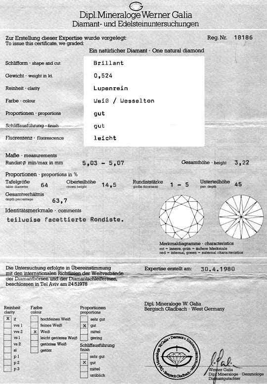 Originalfoto DIAMANT-SOLITÄR-RING GALIA LUPENREIN