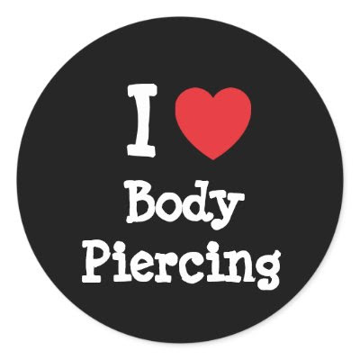 Custom Stickers on Love Body Piercing Heart Custom Personalized Stickers By