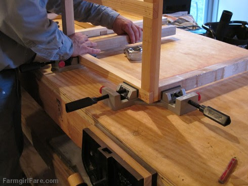 (21) Building a cabinet for the kitchen utility sink on the new workbench - FarmgirlFare.com