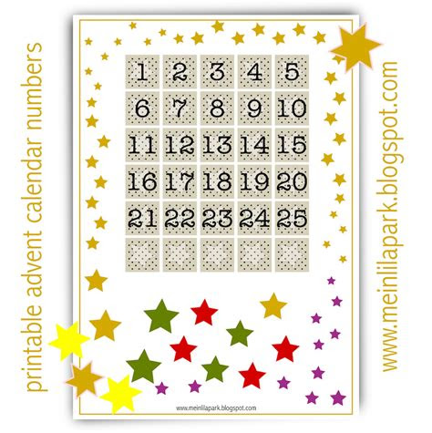  free printable advent calendar numbers ausdruckbarer adventskalender