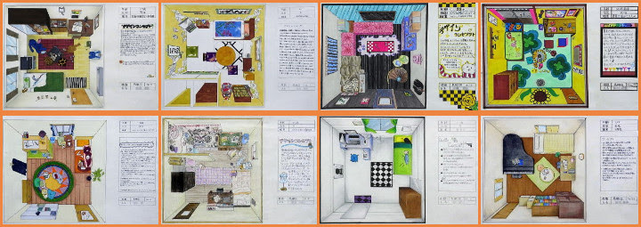 デザイン科 生徒作品 1年 1点透視図