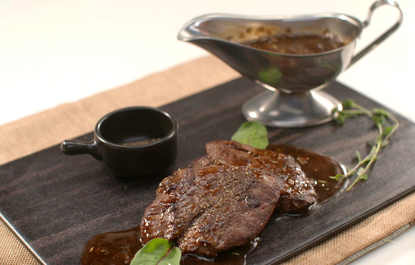 Grilled Beef Tenderloin With Black Pepper Sauce