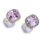 Urban Earring White Gold Gemstone Amethyst Diamond Sabang