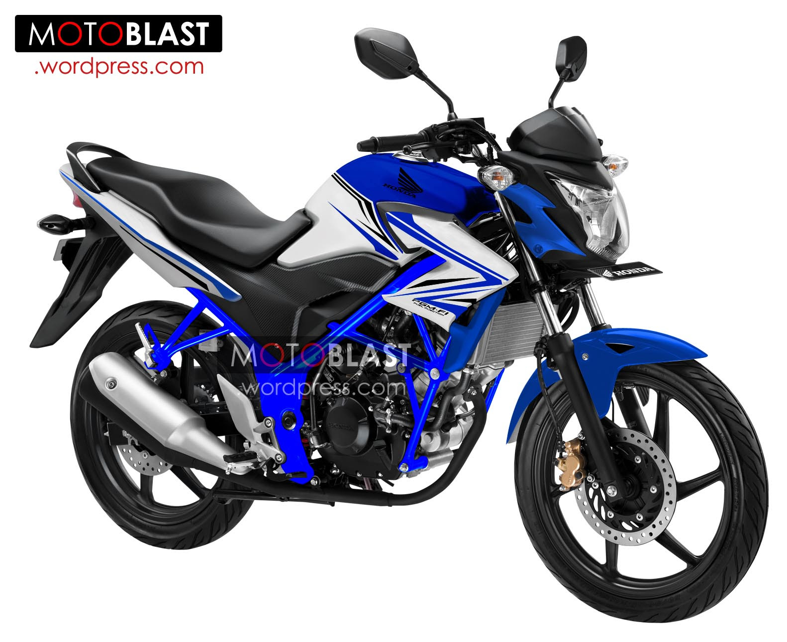 Honda CB150R Putih Biru Di Bali Semakin Gagah Dengan Striping Baru