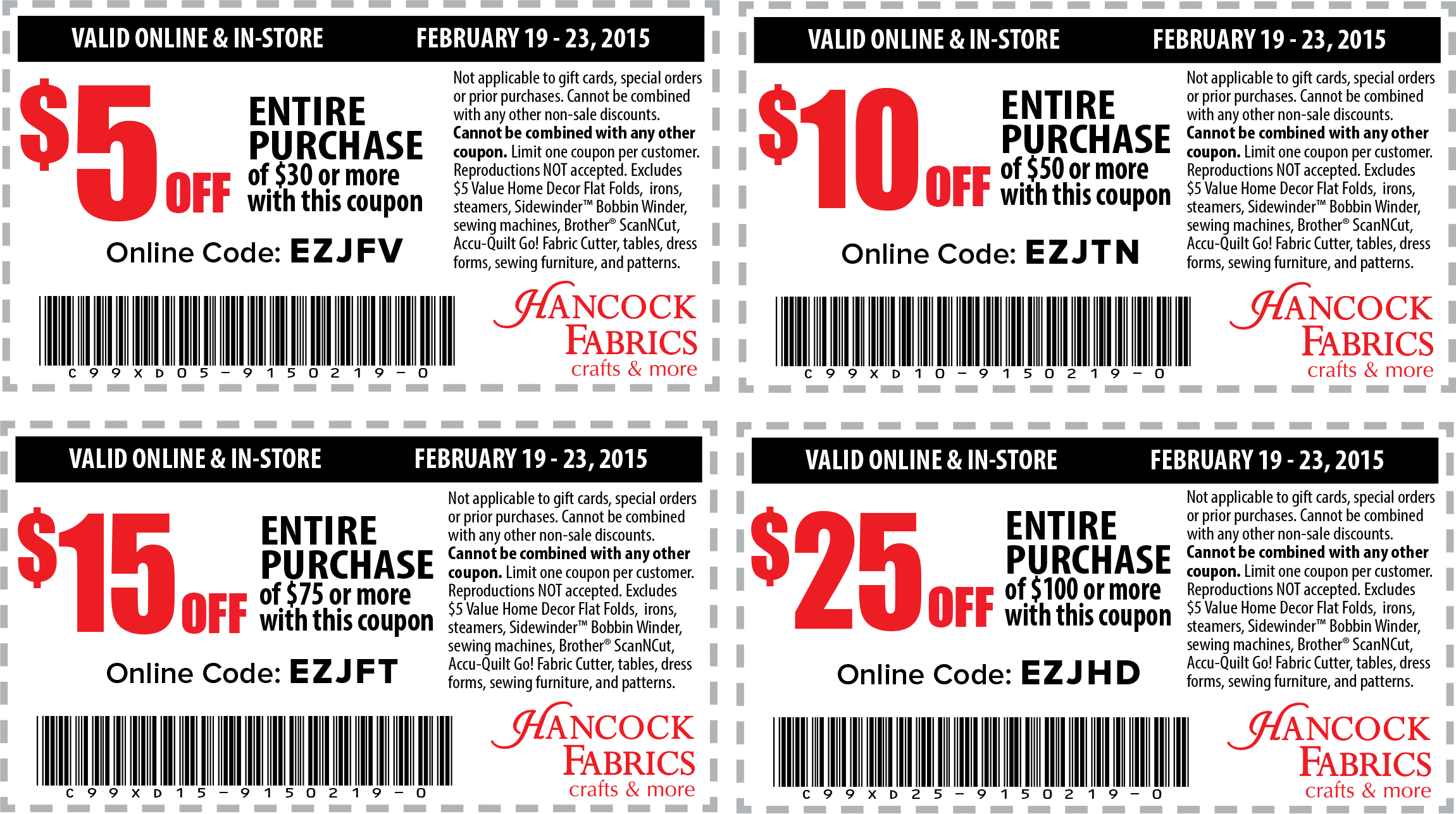 Hancock Fabrics October 2022 Coupons and Promo Codes ð