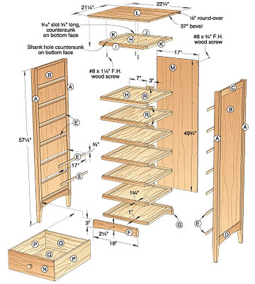 Drawer Lingerie Chest Woodworking Plan