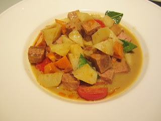 mock beef curry with thai sauce