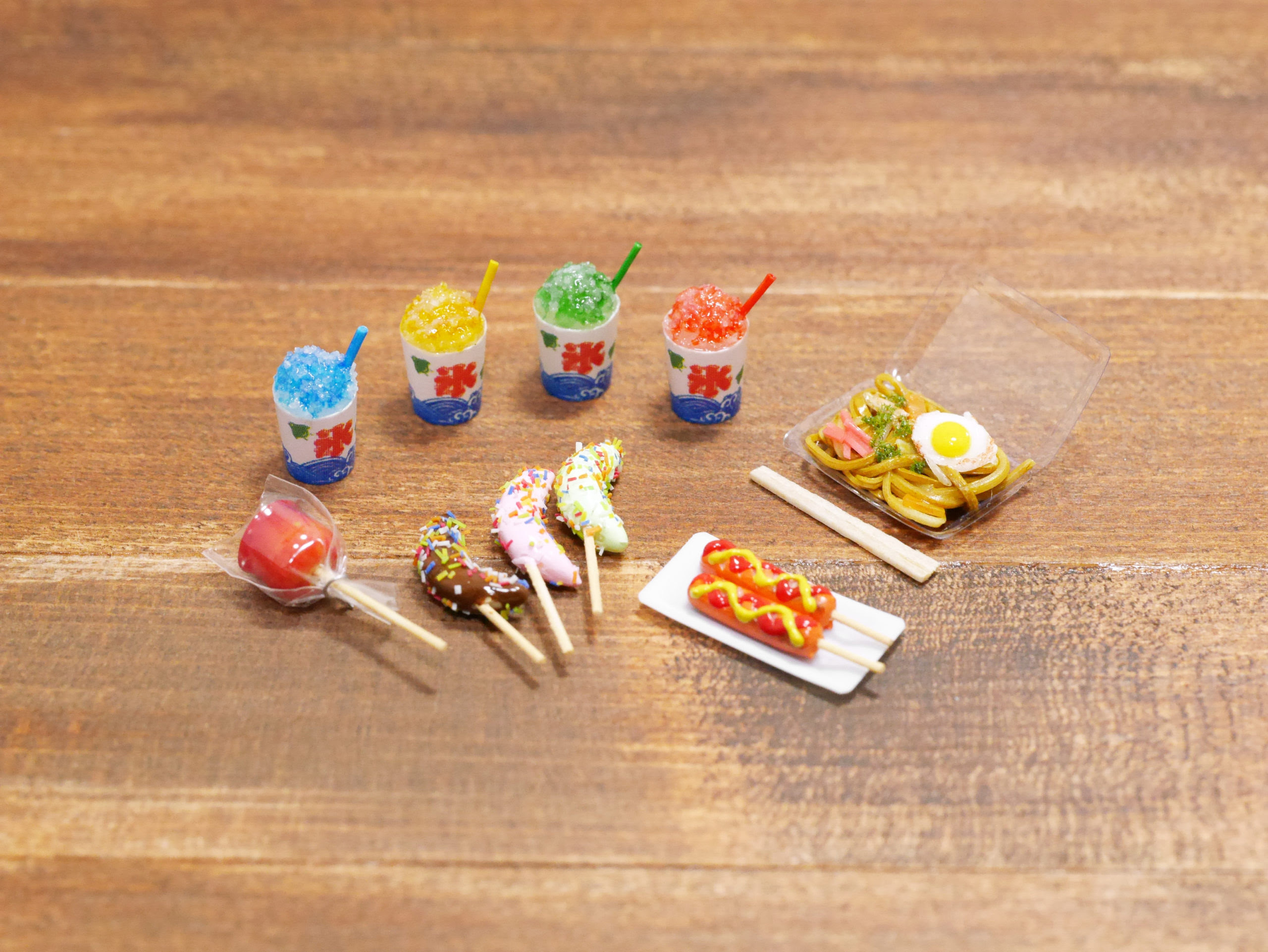 ミニチュア作品 縁日 夏祭りセット が完成しました Minico