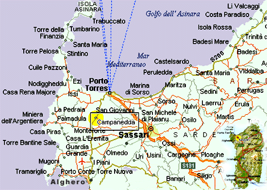 Cartina Sardegna La Pelosa