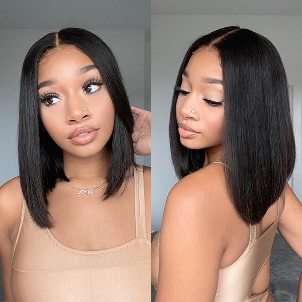 Image of Wavy blunt cut bob with closure