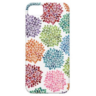 Rainbow Watercolor Dahlia Flowers Iphone 5 Case
