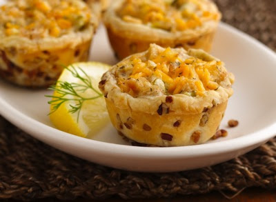 Salmon Pecan-Crusted Tartlets