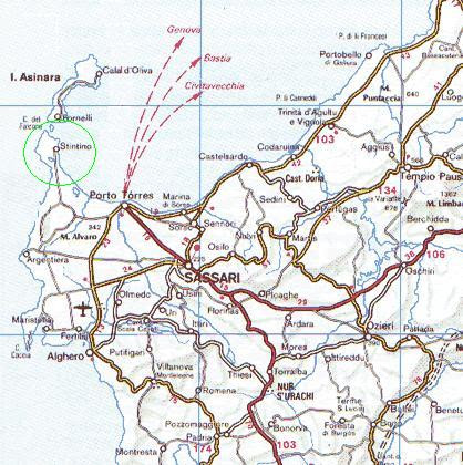 Carta Geografica Sardegna Nord-ovest