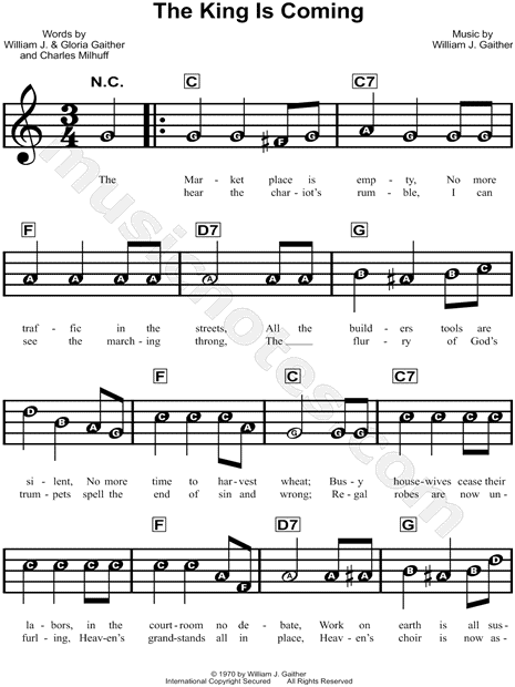 The Gaithers "The King Is Coming" Sheet Music for ...