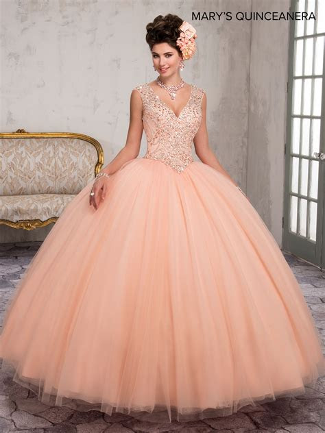 Vestidos de dama de honor en rose gold. Marys Quinceanera Dresses | Style - MQ2016 in Peach, Dark