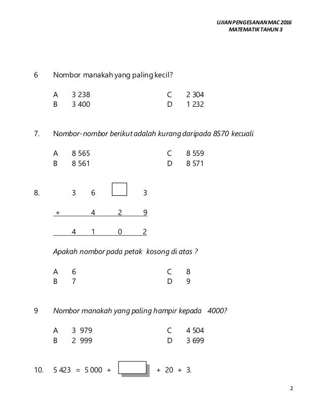 Soalan Matematik Tahun 4 Winningcopax