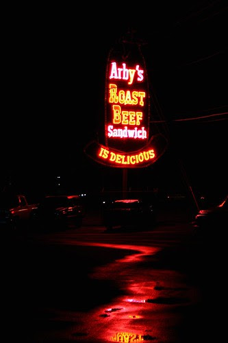arby's neon sign in austin