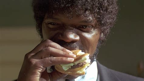 movies pulp fiction samuel  jackson burgers eating