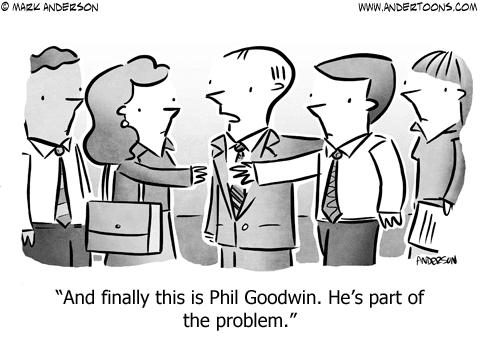Awkward Introductions Business Cartoon