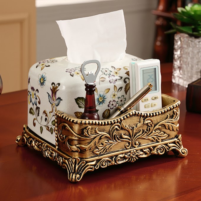 Buying Vintage Creative Tissue Box Container Multifunction Luxury Tissue Boxes Paper Organizer Boite A Mouchoir Home Storage DF50ZJH