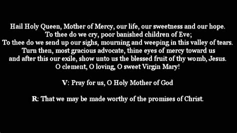hail holy queen text  audio youtube