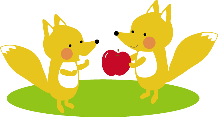 キツネの親子のイラスト 無料イラスト フリー素材