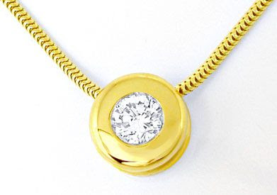 Original-Foto 1, DIAMANTKOLLIER RIVER 18K-GELB ZARGEN-FASSUNG LUXUS! NEU