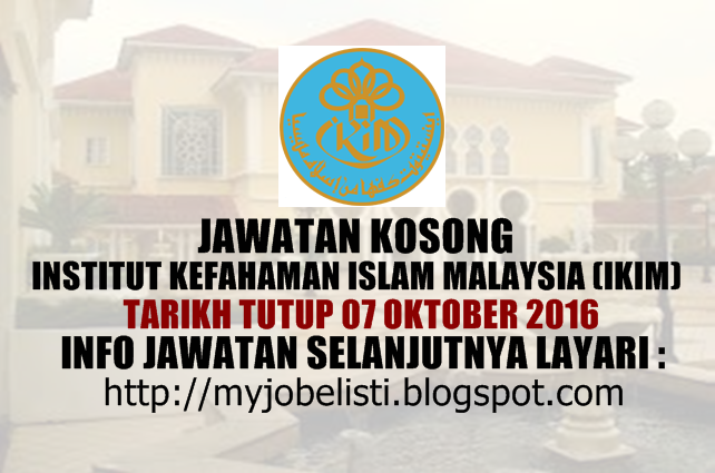 Jawatan kosong di ikim oktober 2016