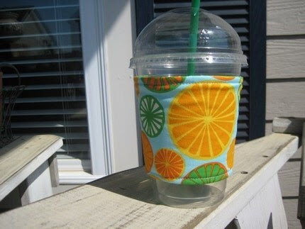 ORANGE SLICE......Go Green Coffee Sleeve or Cold Drink Sleeve