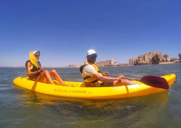 Fotos Mar Menor, Pau en el kayak