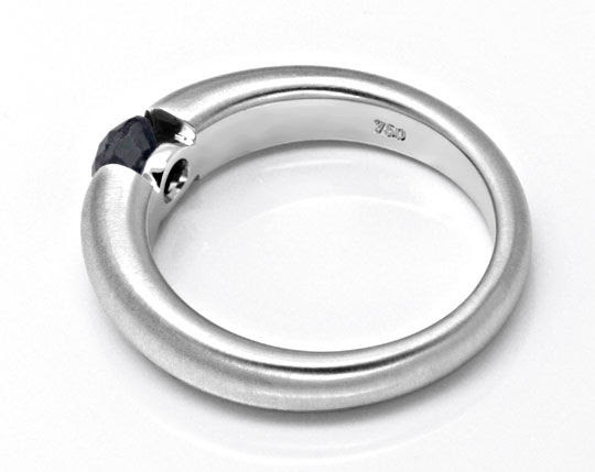 Originalfoto SPANNRING 0,76ct SCHWARZER DIAMANT 18K WEISSGOLD LUXUS!