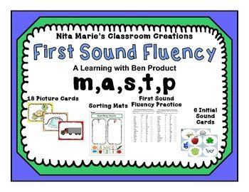Say the first word from the list in the scoring booklet. beginning sounds first sound fluency m a s t and p tpt