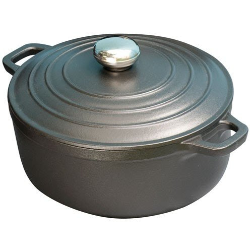 Reviews Chasseur 24cm, 1.5L Cast Iron Serving Casserole Dish, Black