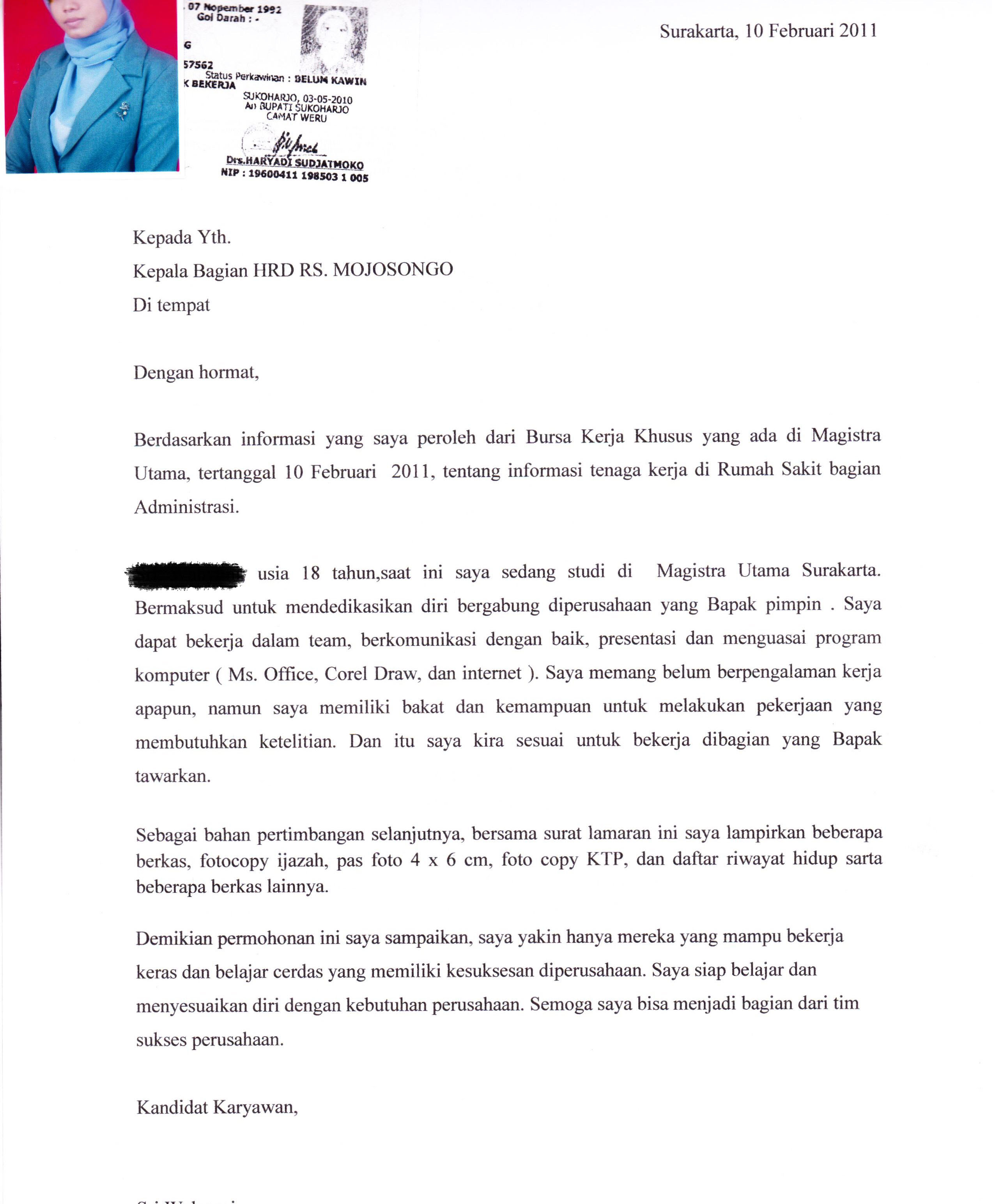 Kumpulan Contoh Surat Lamaran Kerja Bahasa Inggris Mix 