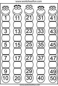 Missing Numbers 1-50 – Eight Worksheets / FREE Printable ...