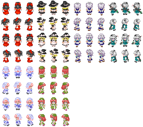 点睛集積 ドット絵集 ツクール0x歩行素材 東方1