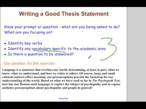 Writing a thesis statement for a literature paper