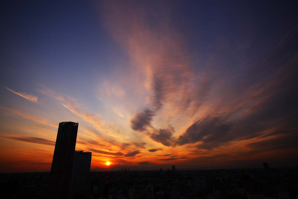 ゆんフリー写真素材集 No 48 夕焼け雲 日本 東京