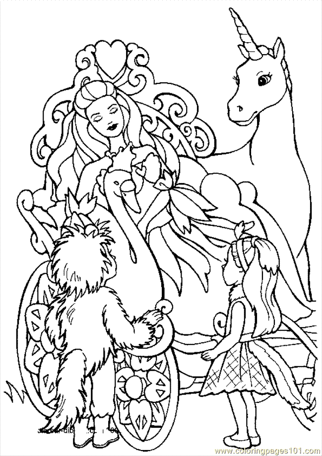 Download Coloring Pages Barbie And Unicorn (Cartoons > Unicorn ...