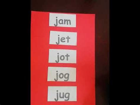  cvc words with letter j youtube
