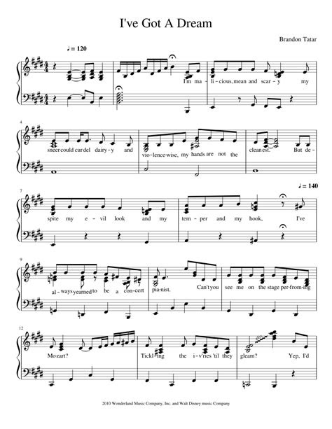 ive   dream disneys tangled sheet   piano