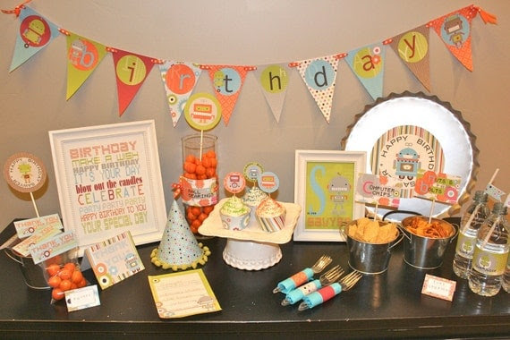 Custom Robot Baby Shower Printable Kit by emmiecakes on Etsy