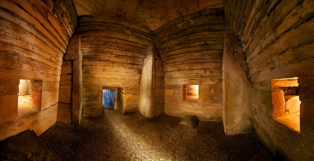 Watch a winter solstice sunset at Maeshowe in Orkney.