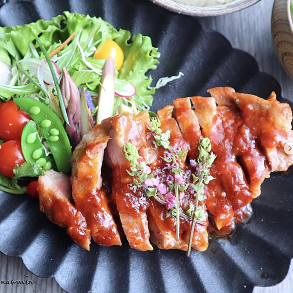 厚切り豚ロース肉1枚で出来るポークチャップ 料理リレー レシピ集