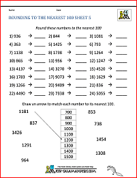 rounding numbers worksheets to the nearest 100