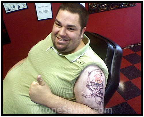Zune Tattoo Guy with Dick Cheney Devil Tattoo by Photo Giddy