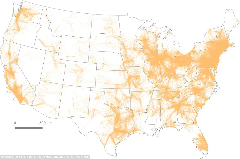 Inter-community flows for the United States