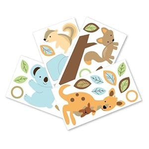 Lambs & Ivy Animal Antics Wall Appliques, Blue