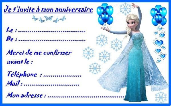 Etiquettes Invitations Reine Des Neiges Pour Anniversaire