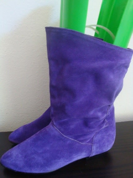 vintage Violet Slouchy 80s Rocker Boots Size 7m